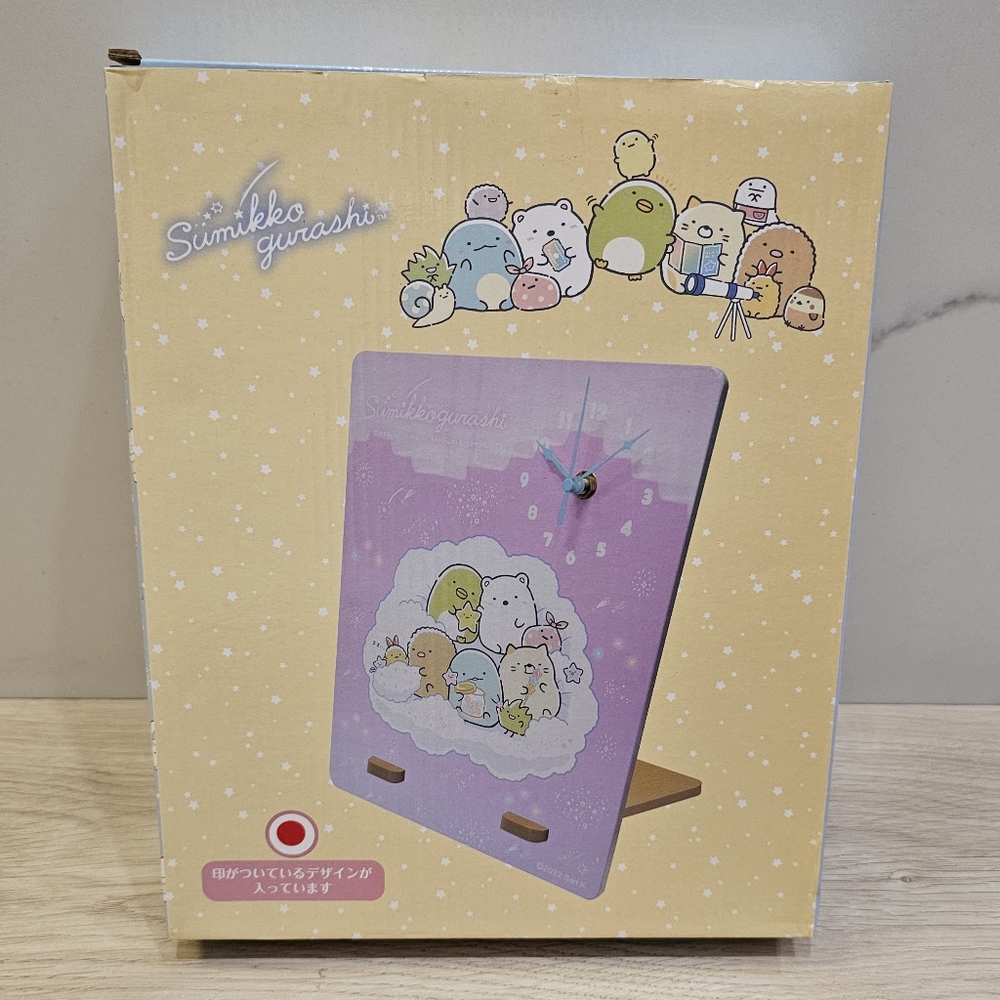 Sumikkogurashi - Starry Sky Wooden Art Clock - Pink